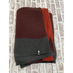 Smartwool Blanket Scarf Merino Wool Blend 48x54 Powder Line Soft Cozy Colorblock